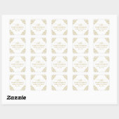 Elegant  Gold Wedding Classic Square Sticke Vierkante Sticker (Vel)