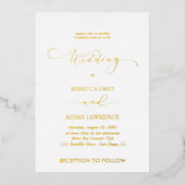 Elegant Gold  Wedding  Custom Folie Uitnodiging (Voorkant)