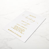 Elegant Gold  Wedding  Custom Folie Uitnodiging (Gedraaid)