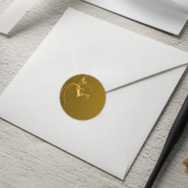 Elegant Gold Wedding Envelope-zegels Ronde Sticker