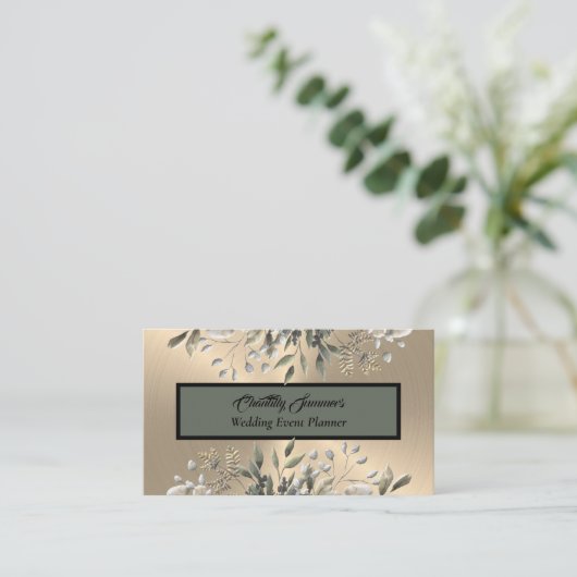 Elegant Gold Wedding Event Planner Visitekaartje (Staand voorkant)