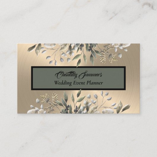 Elegant Gold Wedding Event Planner Visitekaartje (Voorkant)