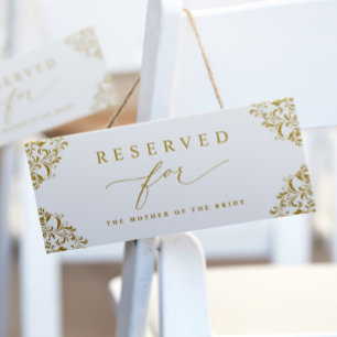 Elegant Gold Wedding Gereserveerd Stoel of Row Sig