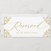 Elegant Gold Wedding Gereserveerd Stoel of Row Sig (Achterkant)