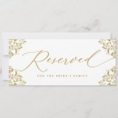 Elegant Gold Wedding Gereserveerd Stoel of Row Sig (Voorkant)