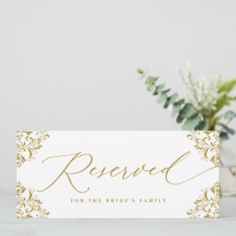 Elegant Gold Wedding Gereserveerd Stoel of Row Sig