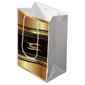 Elegant Gold Wedding Groomsmen Gift Bag Medium Cadeauzakje (Voorkant Gekanteld)