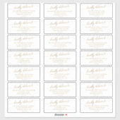 Elegant Gold Wedding Guest Adresetiketten Sticker (Vel)
