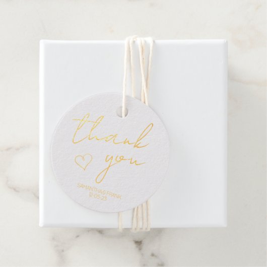 Elegant Gold Wedding Hartelijk dank Bedankjes Labels (Met doos)