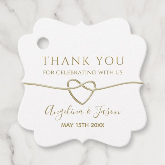 Elegant Gold Wedding Hartelijk dank Bedankjes Labels (Voorkant)