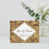 Elegant Gold Wedding Hartelijk dank Briefkaart (Staand voorkant)