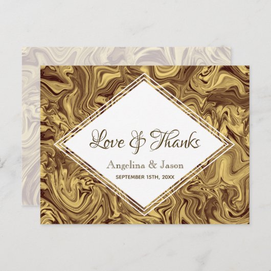 Elegant Gold Wedding Hartelijk dank Briefkaart (Voorkant / Achterkant)