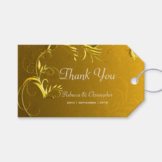 Elegant Gold Wedding Hartelijk dank Cadeaulabel (Voorkant (Horizontaal))