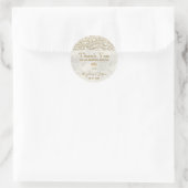 Elegant Gold Wedding Hartelijk dank Ronde Sticker (Tas)