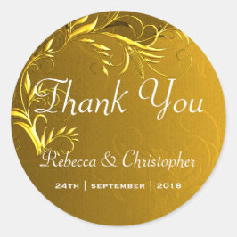 Elegant Gold Wedding Hartelijk dank Ronde Sticker