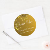 Elegant Gold Wedding Hartelijk dank Ronde Sticker (Envelop)
