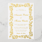 Elegant Gold Wedding Invitation Folie Uitnodiging (Voorkant)