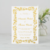 Elegant Gold Wedding Invitation Folie Uitnodiging (Staand Voorkant)
