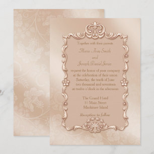 Elegant Gold Wedding Invitation Kaart