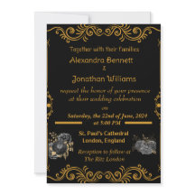 Elegant Gold Wedding Invitation
