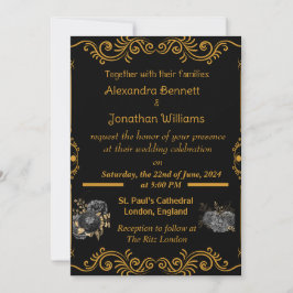Elegant Gold Wedding Invitation Kaart