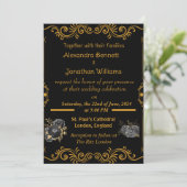 Elegant Gold Wedding Invitation Kaart (Staand voorkant)