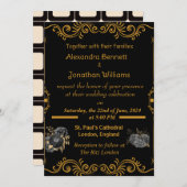 Elegant Gold Wedding Invitation Kaart (Voorkant / Achterkant)