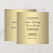 Elegant Gold Wedding Invitation Kaart (Voorkant / Achterkant)