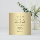 Elegant Gold Wedding Invitation Kaart (Staand voorkant)