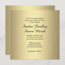 Elegant Gold Wedding Invitation Kaart