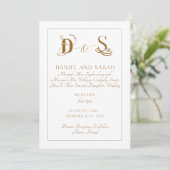 Elegant Gold Wedding Invitation Kaart (Staand voorkant)