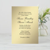 Elegant Gold Wedding Invitation Kaart (Staand voorkant)