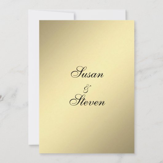 Elegant Gold Wedding Invitation Kaart (Achterkant)