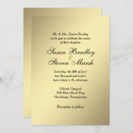 Elegant Gold Wedding Invitation Kaart