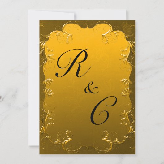 Elegant Gold Wedding Invitation Kaart (Achterkant)