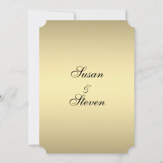 Elegant Gold Wedding Invitation Kaart (Achterkant)