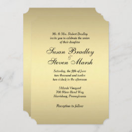 Elegant Gold Wedding Invitation Kaart