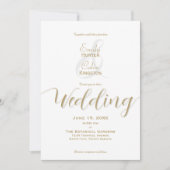 Elegant Gold Wedding Invitation Kaart (Voorkant)