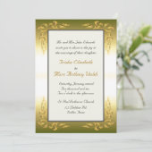 Elegant Gold Wedding Invitation Kaart (Staand voorkant)