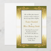 Elegant Gold Wedding Invitation Kaart (Voorkant / Achterkant)