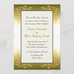 Elegant Gold Wedding Invitation Kaart