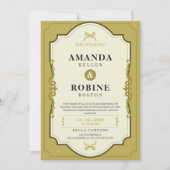 Elegant Gold Wedding Invitation Kaart (Voorkant)