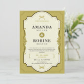 Elegant Gold Wedding Invitation Kaart (Staand voorkant)