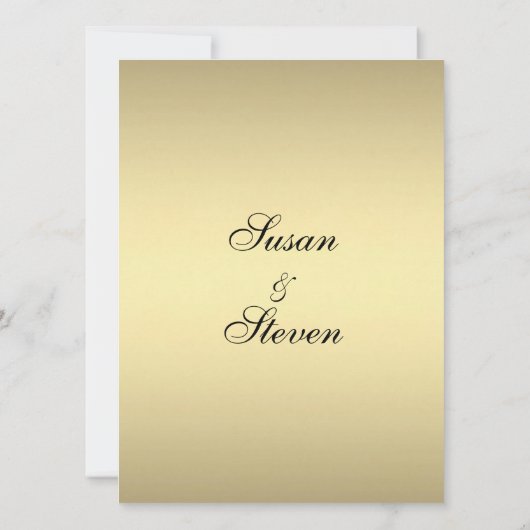 Elegant Gold Wedding Invitation Kaart (Achterkant)