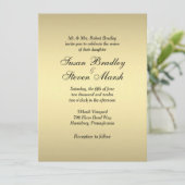 Elegant Gold Wedding Invitation Kaart (Staand voorkant)
