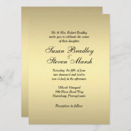 Elegant Gold Wedding Invitation Kaart