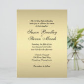 Elegant Gold Wedding Invitation Kaart (Staand voorkant)