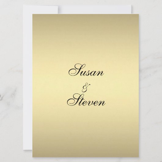 Elegant Gold Wedding Invitation Kaart (Achterkant)