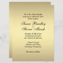 Elegant Gold Wedding Invitation Kaart