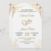 Elegant Gold Wedding Invitation Template Card Kaart (Voorkant / Achterkant)